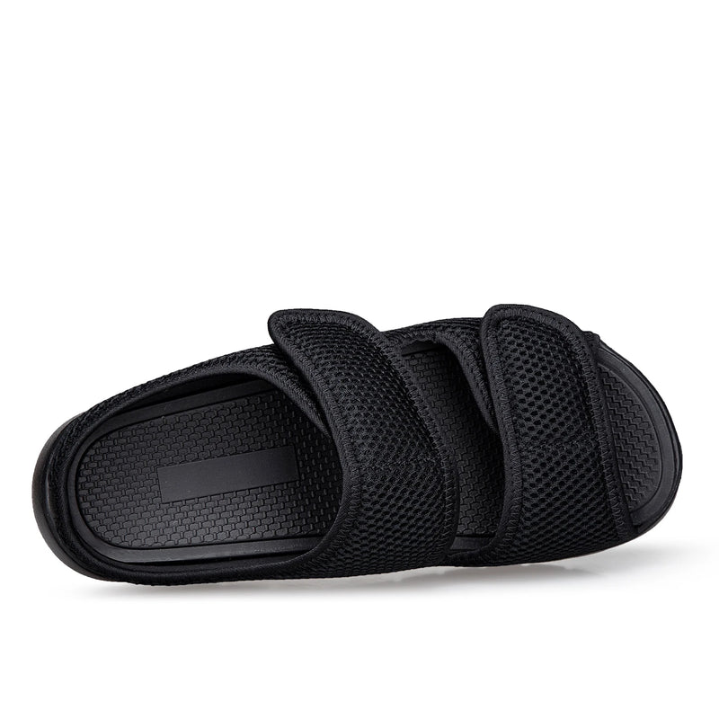 Adjustable Diabetic Sandals for Swollen Feet Wide Open Toe Mesh Slippers for Edema Arthritis Bunions & Elderly Foot Pain Relief