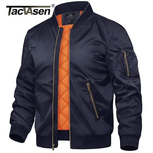 TACVASEN Winter Padded Bike Jackets Outwear Mens Retro Pilot Jacket Coat Casual Baseball Jackets Varsity Jackets Streetwear