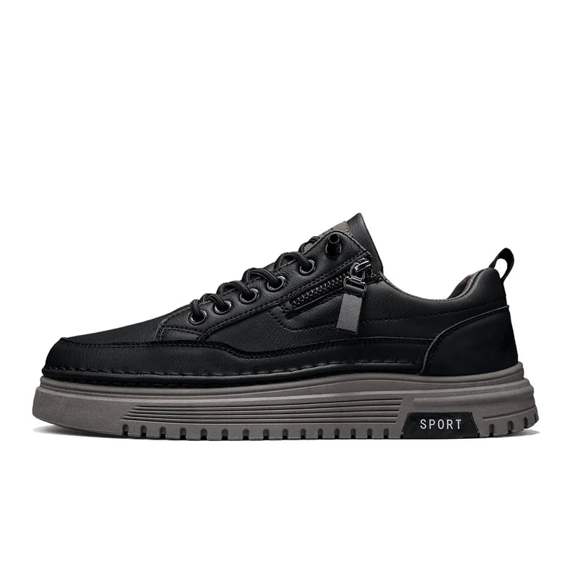 Men's Thick sole casual shoes spring new breathable soft-sole anti-slip outdoor walking shoes white flat shoes sports board shoe