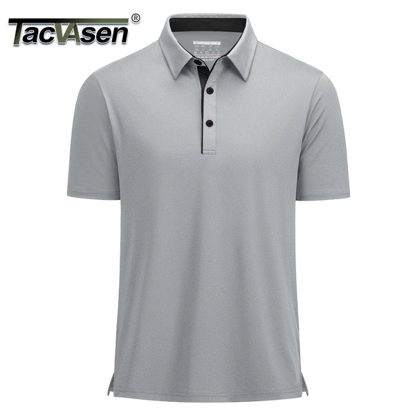 TACVASEN Mens Golf Shirts Dry Fit Polo Short Sleeve Moisture Wicking Performance Contrast Collar Shirt for Work Casual Athletic