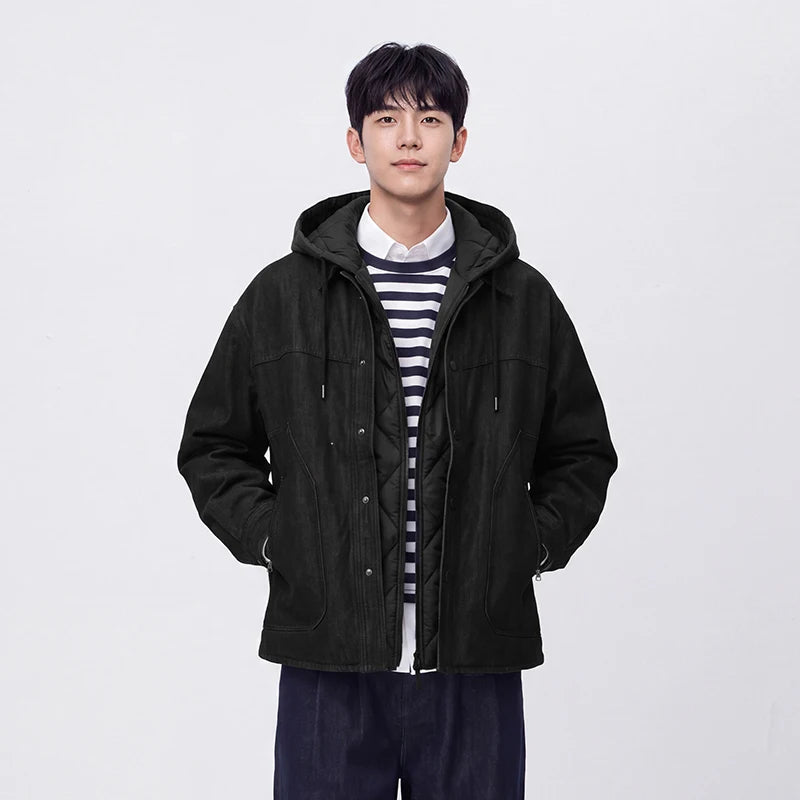 អាវក្រៅបុរស Semir មានក្រណាត់ស្រាល មានហ៊ូដពីរស្រទាប់ ការពារទឹក ស្រទាប់ខាងក្នុងអាចដោះចេញបាន អាចពាក់បានបីទិស ថ្មីឆ្នាំ 2026