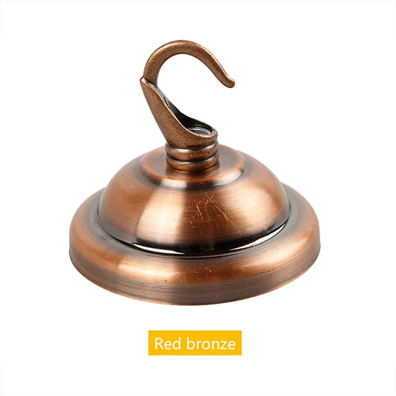 ជើងចង្កៀងពិដាន JOYINLED រចនាបែប Vintage ពណ៌ខ្មៅ/ស/សំរិទ្ធ/មាស/ទំហំ 56mm ដែកមូល DIY + ទំពក់ សម្រាប់តោងពិដាន