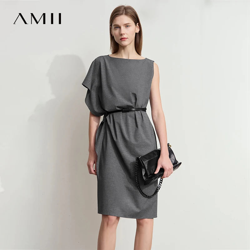 រ៉ូបនារី Amii Minimalist រដូវក្តៅឆ្នាំ ២០២៥ រ៉ូបដៃខ្លីរាងអក្សរ H ថ្មីសម្រាប់ធ្វើដំណើរ សម្លៀកបំពាក់នារីឆើតឆាយ 12522022