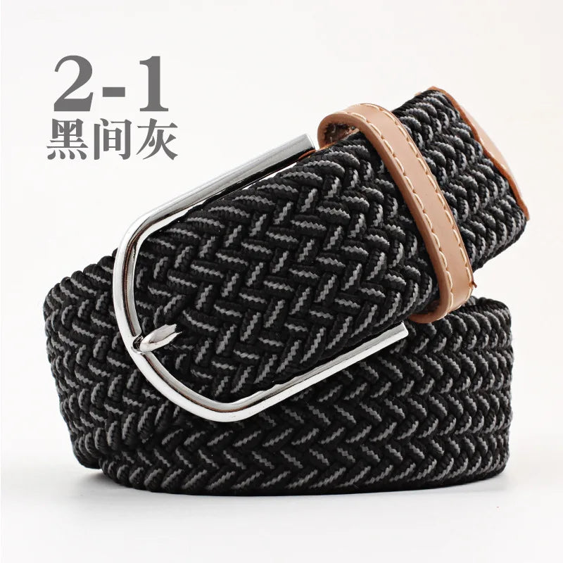 105cm Stretch Woven Belt, Unisex Canvas Belts Fashion Casual Student Belt Women Cinturon Male Waistband.