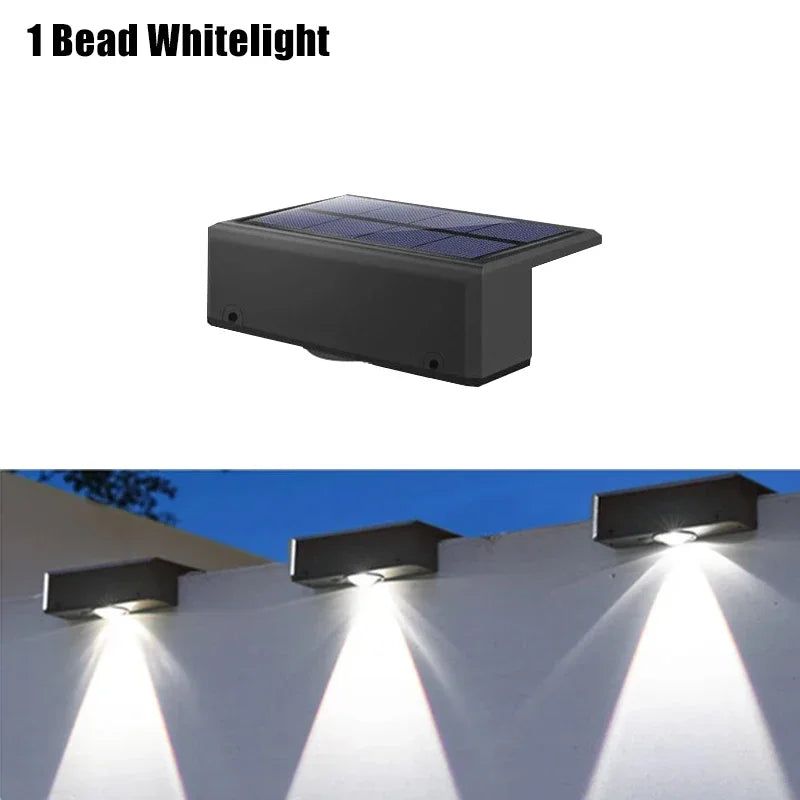 1/2/6 Pcs Outdoor Solar Wall Light Waterproof Fence Lamp Ultra Strong Spotlight Illumination for Garden Fence or Exterior Wall