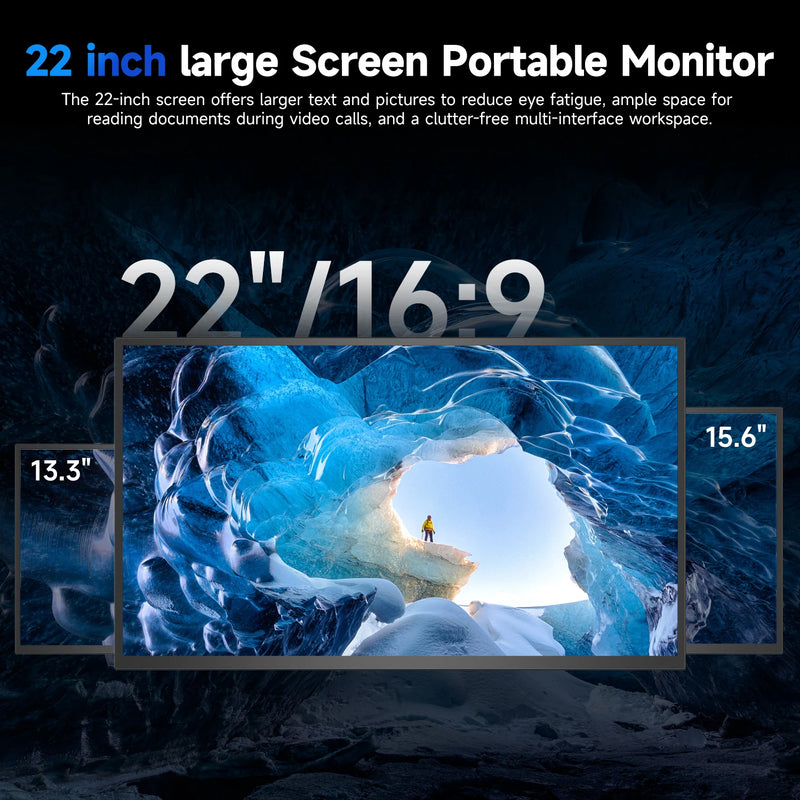 UPERFECT 22inch Touch/No Touch Computer Display 22" Monitor 2K 1440P 100% sRGB IPS Screen w/ Stand For Laptop PC Mac Phone Game