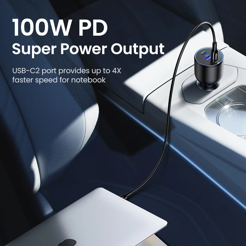 UGREEN 130W USB C Car Charger For Xiaomi iPhone 18 Samsung Galaxy S25 Laptops Tabet PD3.0 Fast Charging USB Type C Car Charger