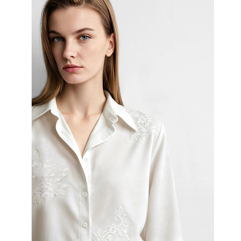 Amii 2026 Autumn Shirts Loose Fit Flip Collar Long Sleeve Office Elegant Blouse Casual Chic Tops Modern Woman Clothing 12623014