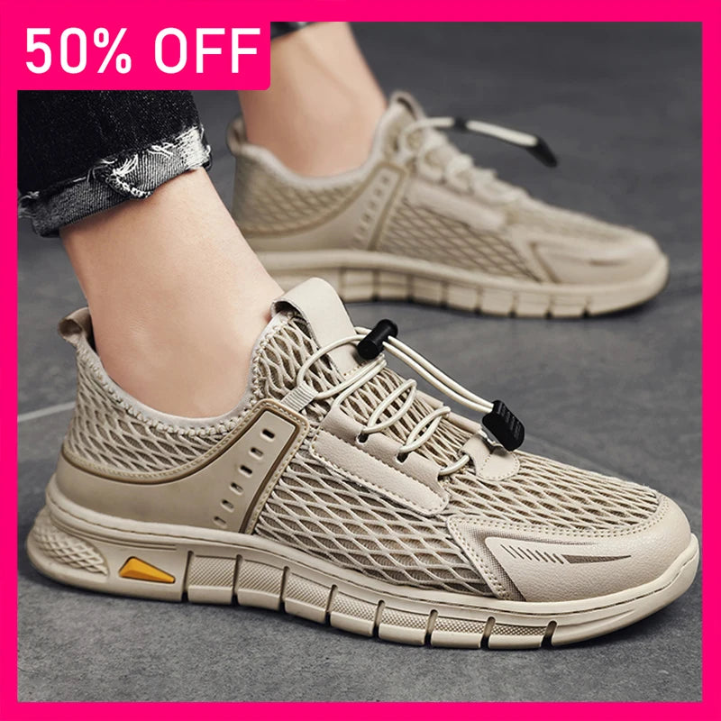 Men Sports Shoes Summer New Mesh Breathable Comfortable Soft Sole Outdoor Casual Shoes Teenagers Daily Wear Jogging Shoes