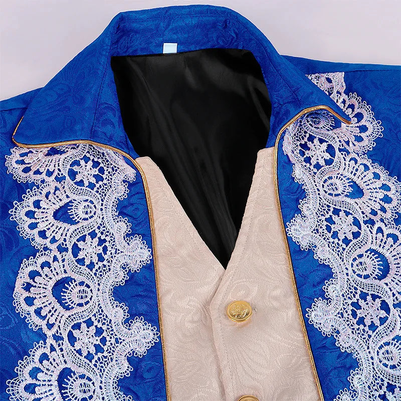 New Fall Men's Long Trench Coat with Lace Accents, Featuring A Medieval Gothic-style Top Jacket. 2026-2027