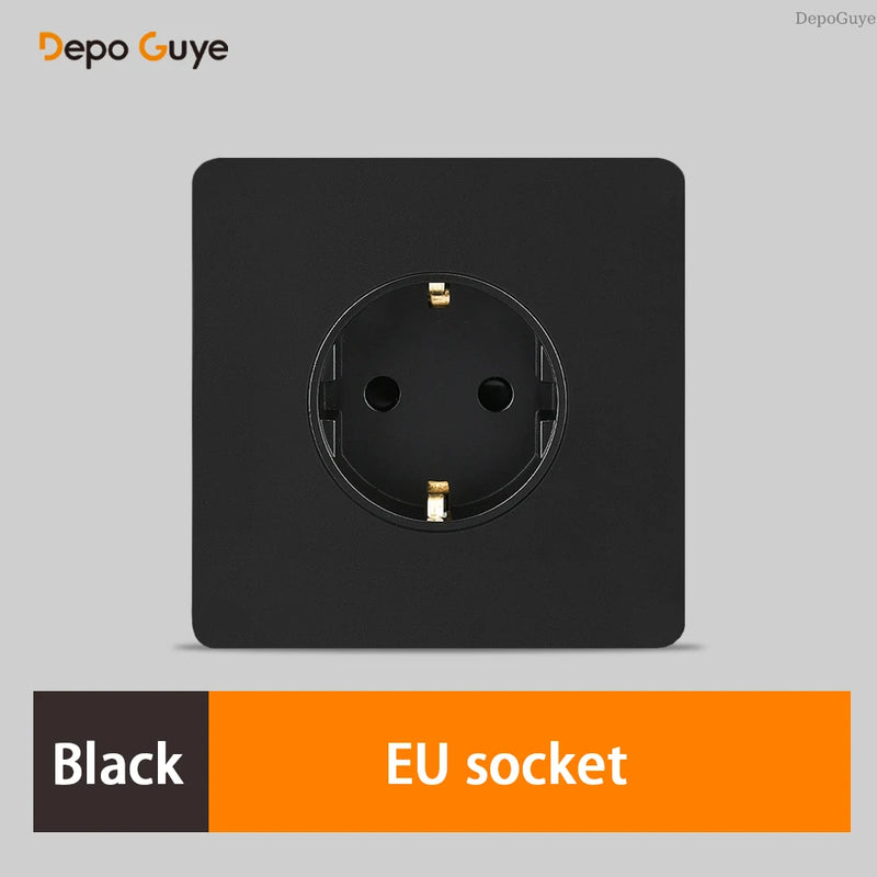 Retro EU French Standard Metal Double USB Wall Power Socket,Brushed Stainless Steel Antique Outlet with Type-c Usb Charing Port