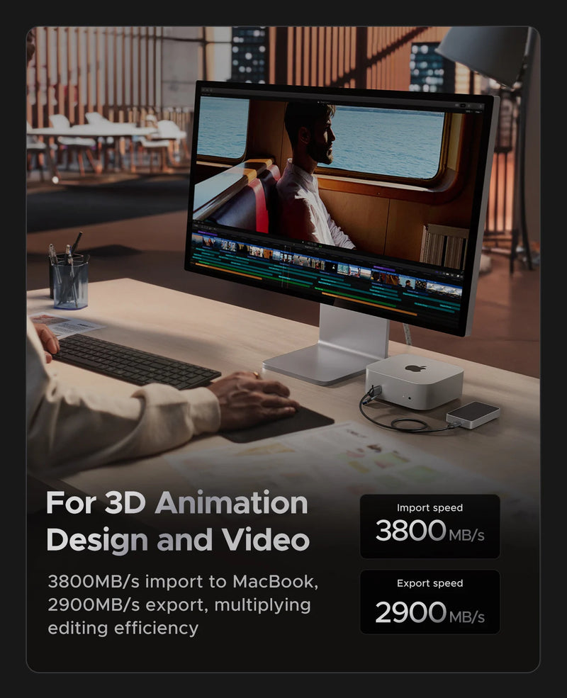 ORICO 40Gbps USB4 Portable NVMe 40Gbps Ultra Fast External SSD Drive PCIe4.0 NVME Up to 3800MB/s Compatible Thunderbolt 3/4