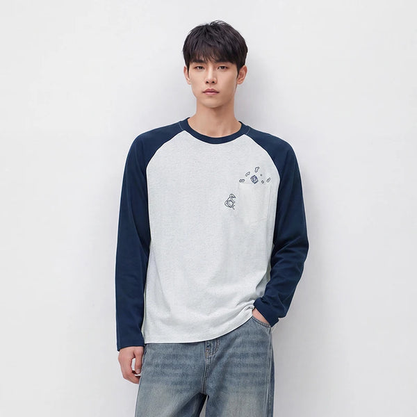 អាវយឺតបុរស Semir ដៃវែង Raglan រចនាប័ទ្មមហាវិទ្យាល័យបែប Retro ឆ្នាំ 2026 អាវយឺតគូស្នេហ៍រដូវស្លឹកឈើជ្រុះធម្មតាសម្រាប់រាល់ថ្ងៃ