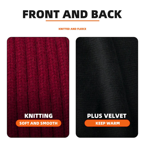 WRELS Winter Warm Hat Knitted Velvet Thickened Pullover Hat Velvet Thickened Pullover Hat Windproof Winter Camping Climbing Cap