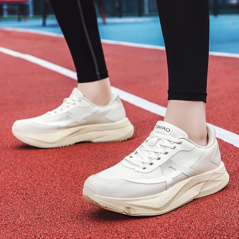 Men's sneakers Four seasons soft sole outdoor racing casual running shoes breathable lightweight Thick sole speed sports shoes