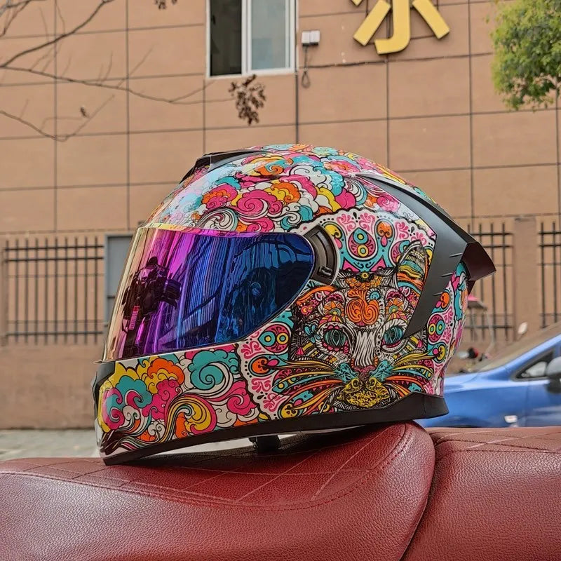 Motorcycle Full face helmet dual lens anti-fog motorbike motorcross racing helmet Casco Capacete protective DOT