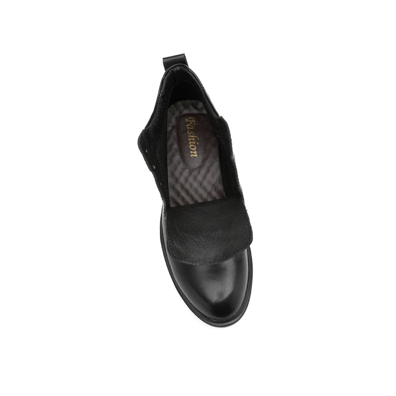 Men's Ankle Boots Black Genuine Leather Lace-Up Chukka Boots with Fur-Lined and No Fur Options Big Size 48 49 50