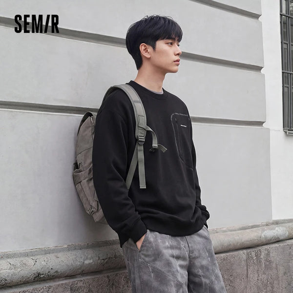 អាវយឺតបុរស Semir ស្រូបសំណើម ស្ងួតលឿន កមូល កីឡាក្រៅផ្ទះ ងាយស្រួលប្រើប្រាស់ អាវយឺតរដូវស្លឹកឈើជ្រុះធម្មតា ពាក់ប្រចាំថ្ងៃ 2026