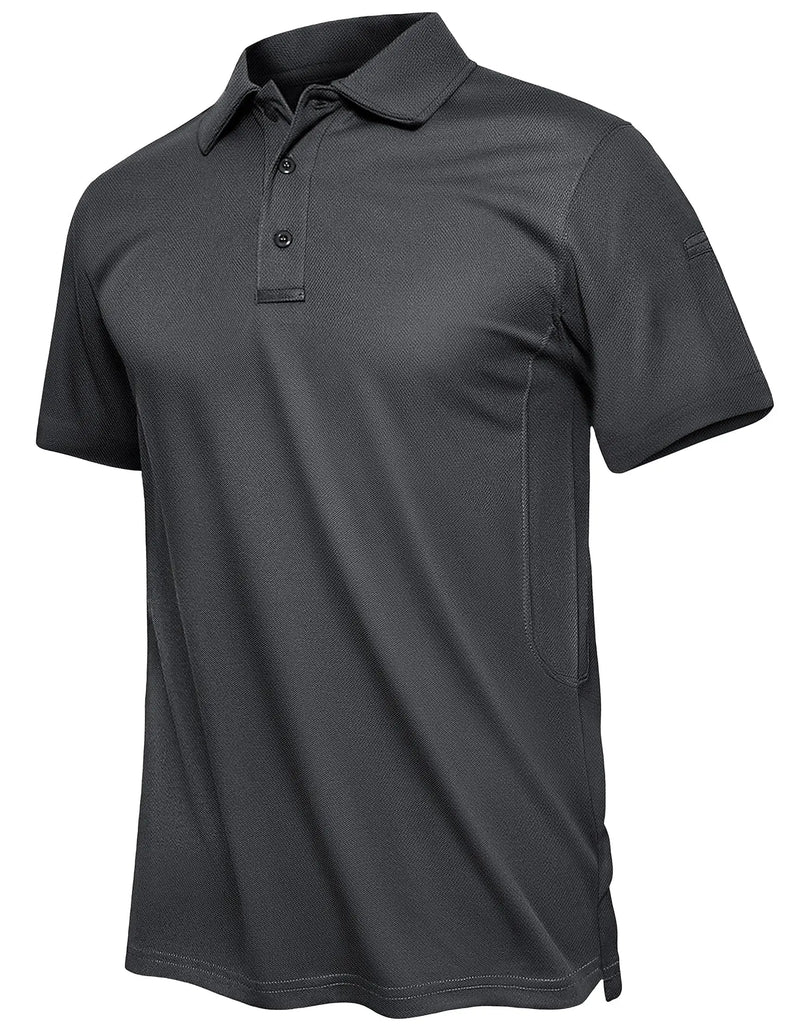 TACVASEN Summer Polo Tee Shirts Men's Short Sleeve Quick Dry T-shirt Breathable Work Shirt Fishing Hiking Golf Polos Top Man