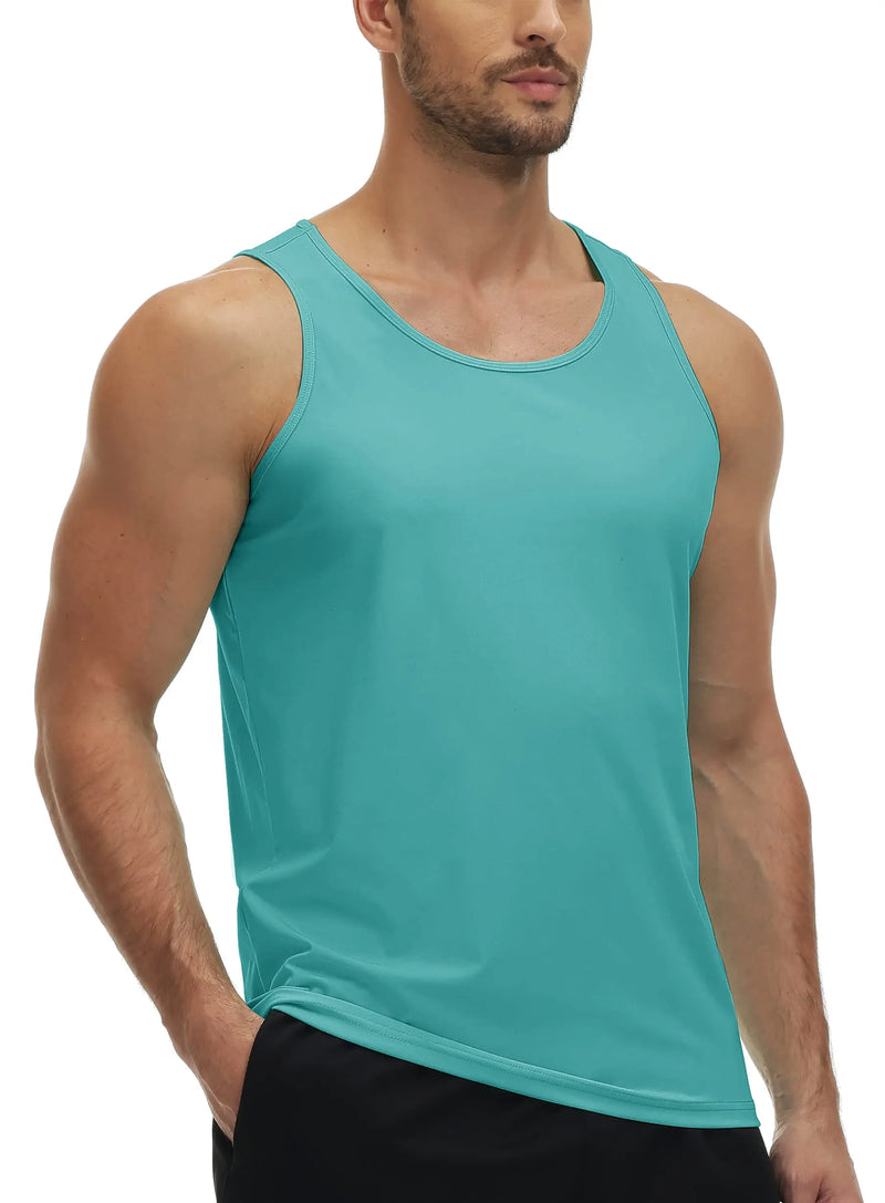 TACVASEN UPF50+ Tank Top Quick Dry Sleeveless T-shirts Mens Summer Gym Fitness Running Tee Sports Vest Swim Trainning tshirts