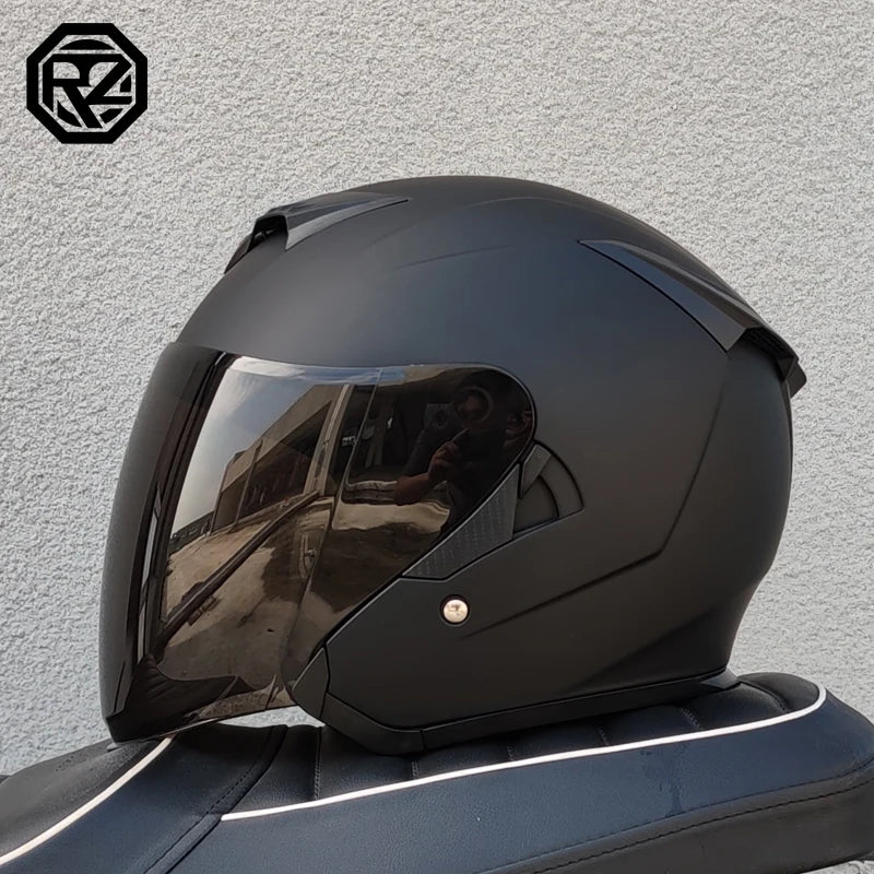 ORZ-600 Double sided semi open motorcycle helmet with ABS shell, DOT approved lightweight motorcycle helmet for urban commuting