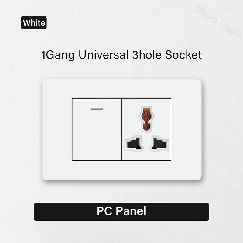 EU Korea Standard 4*2 Wall Light Switch Socket,USB Type-c 20W Fast Charger plug,1/2/3/4/Gang 2 Way Switch PC Panel Power ON OFF