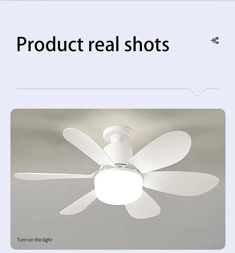 Lights Bulb Ceiling Fan for Bedroom Dimmable E27 Base Led Ceiling Fans with Light and Remote Control 3 Colors 3 Speeds 42/52cm