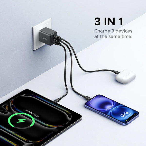 【US Plug】UGREEN 30W GaN Charger Mini PD 3.0 USB C Phone Charger For iPhone 17 16 15 Pro Max Samsung S25 Xiaomi Tablet iPad Air