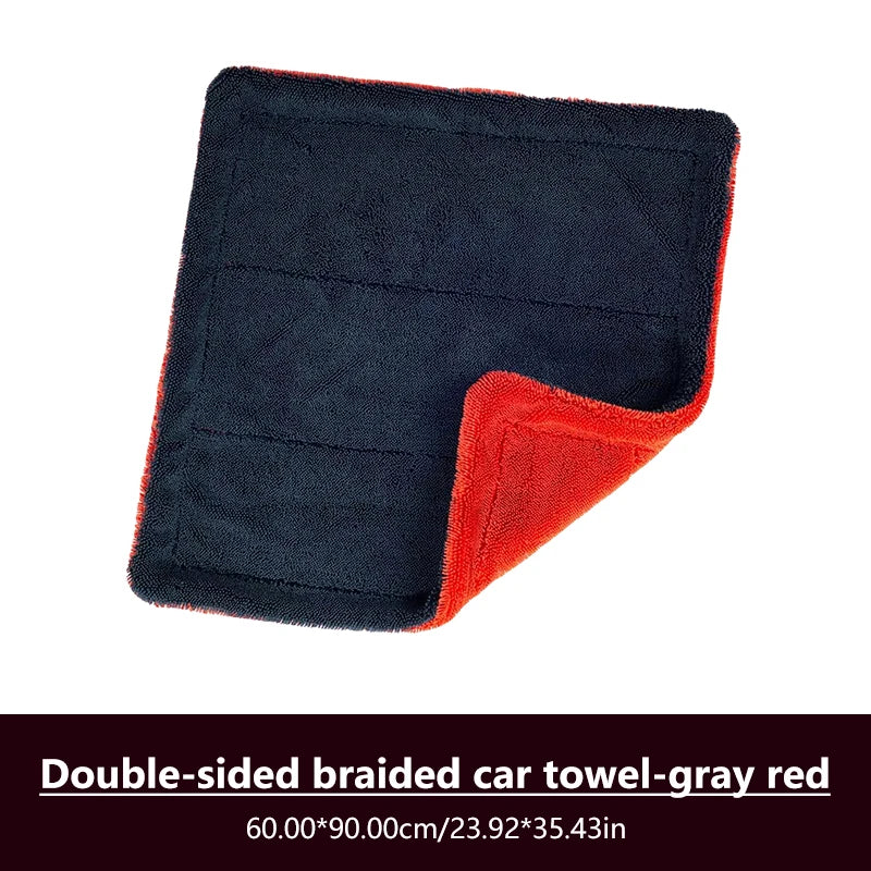 SEAMETAL 1200GSM Car Wash Microfiber Towel 60x90cm Car Drying Towel Double-Sided High-Absorbent Thick Soft Towel Scratch-Free