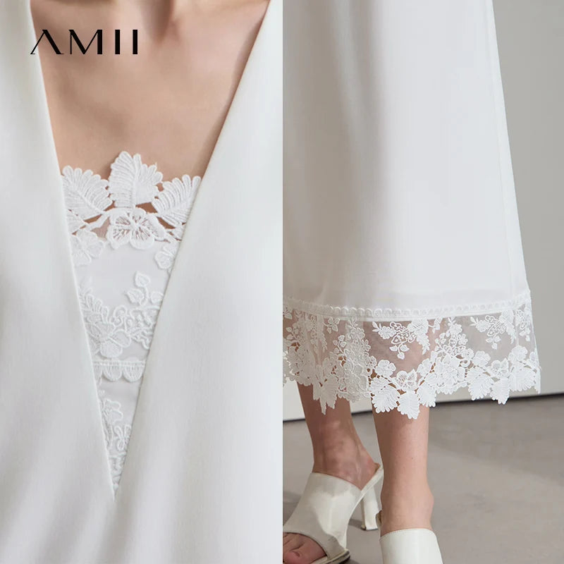 រ៉ូប AMII Minimalist Office Lady Camisole សម្រាប់នារី រដូវក្តៅថ្មី ឆ្នាំ២០២៥ រ៉ូបវែង រលុង ដៃវែង ម៉ូដសម្រាប់នារី 12552041