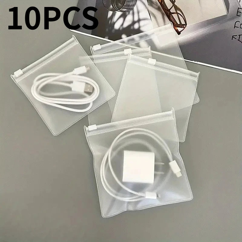 Clear Zipper Bags with Air Holes - Storage Bags forChargers and Small Items,Transparent Rectangular Design for Easy Organization