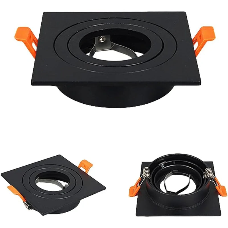 ចង្កៀងពិដាន JOYINLED រាងការ៉េ 2/10 ដុំ អាចលៃតម្រូវបាន GU10 MR16 GU5.3 ស៊ុមចង្កៀងដោនឡោត 70mm កាត់ចេញ សម្ភារៈបំភ្លឺពិដាន