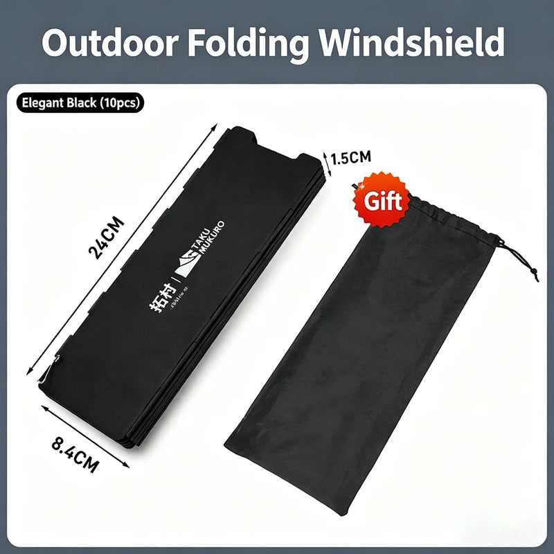 Foldable 10-Panel Camping Gas Stove Windscreen Ultralight SUS Wind Shield for Butane Canister Stove Outdoor Cooking Accessory