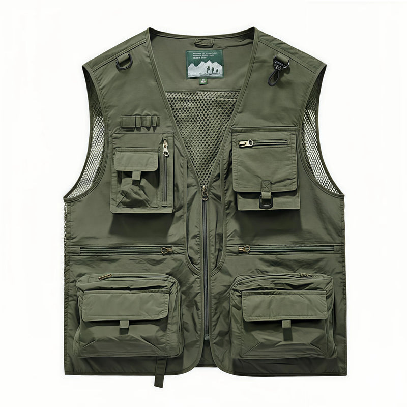14 Pockets Summer New Men US Tactical Hiking Fishing Vest Mens Photographer Waistcoat Mesh  Sleeveless Jacket Vest 6XL