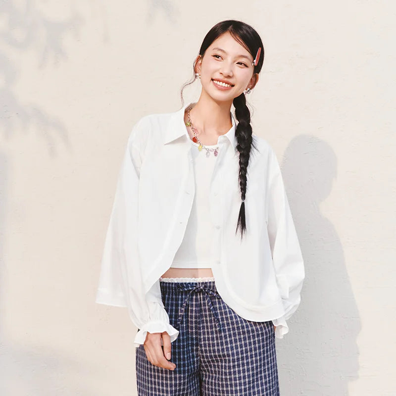 អាវ Semir សម្រាប់នារី ការពារកាំរស្មីយូវី ដៃអាវរាងចង្កៀង អាវធំ រដូវក្តៅ ឆ្នាំ២០២៦
