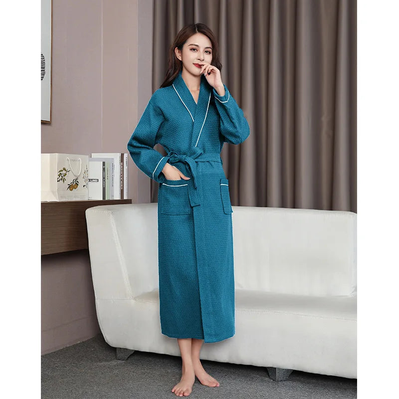 អាវងូតទឹក Kimono សម្រាប់នារី ទំហំធំ រលុង រដូវស្លឹកឈើជ្រុះ រដូវរងា អាវងូតទឹកដៃវែង កប្បាស 100% រ៉ូបងូតទឹក អាវគេងសម្រាប់ងូតទឹក ប៉ាហ្សាម