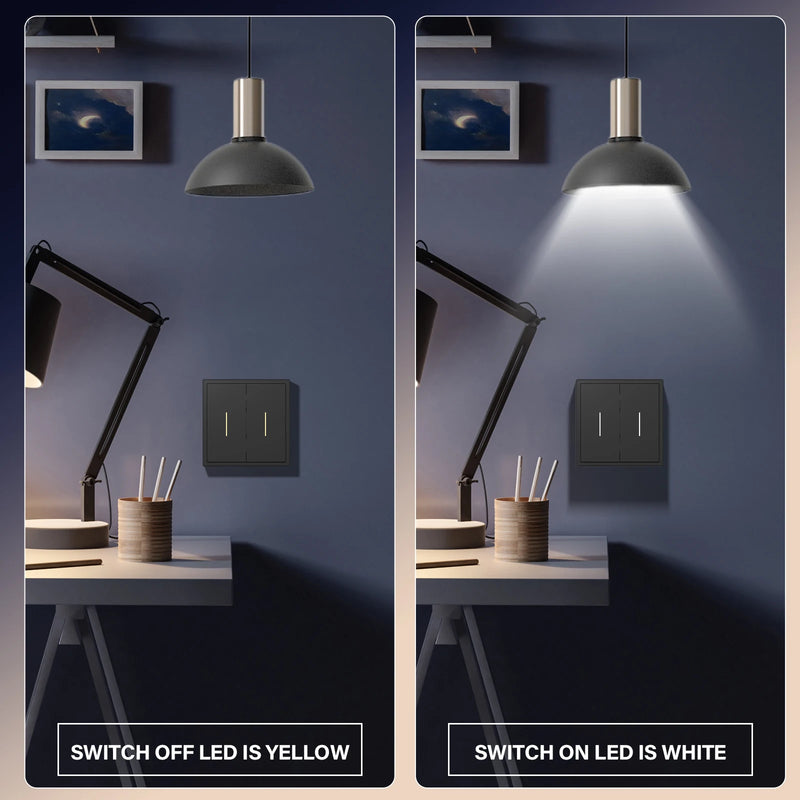 BSEED Zigbee Button Switch 1/2/3/4Gang 2Way Smart EU Socket Plastic Panel Smart Click Switch Tuya Smart Life Alexa Voice Control