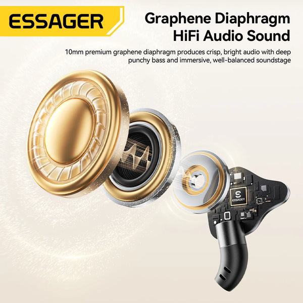 កាសស្តាប់ត្រចៀក Essager Type-C Karaoke ជាមួយនឹងកាតសំឡេងដែលភ្ជាប់មកជាមួយ HIFI Stereo Music កាសស្តាប់ត្រចៀកមានខ្សែ ជាមួយមីក្រូហ្វូន សម្រាប់ច្រៀង/ផ្សាយផ្ទាល់/លេងហ្គេម