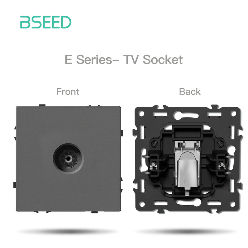 BSEED 1/2Gang Wall Button Switch USB Type-C Wall Socket Module Part Internet TV Telephone Socket Plastic Frame DIY Function Part