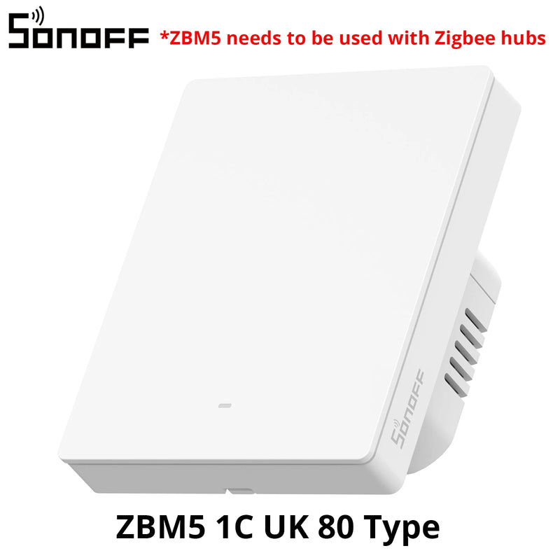 SONOFF ZBM5 Zigbee Smart Wall Switch UK/EU Type Detach Relay Mode Applicable to Both  No Neutral & With Neutral Wire 1 /2/3 Gang