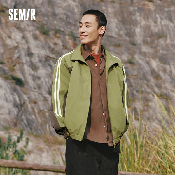 អាវបុរស Semir រដូវផ្ការីក ឆ្នាំ២០២៦ ថ្មី បែបកីឡា ឆ្នូតៗ ម៉ូដទាន់សម័យ ទំហំធំ សម្រាប់ក្រៅផ្ទះ ធម្មតា រលុង សម អាវធំ