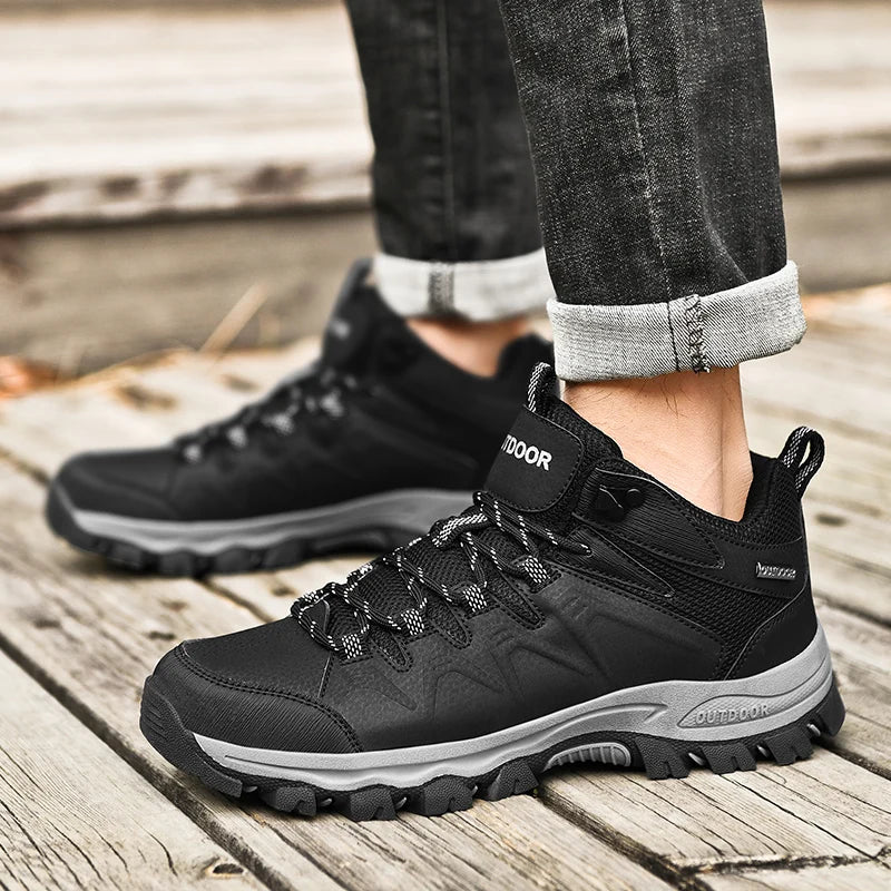 Men's hiking shoes four seasons non-slip outdoor casual walking shoes fashion youth high-top comfort cross-country sports shoes