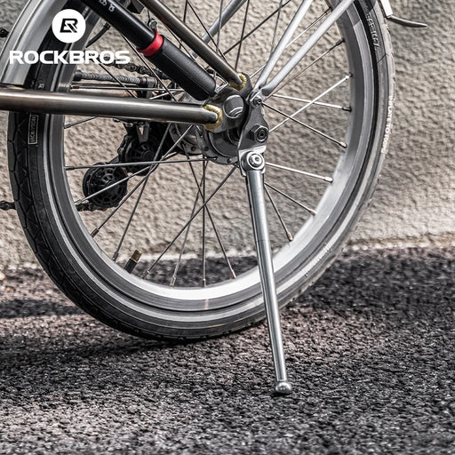 ROCKBROS Bicycle Kickstand 16 Inch Adjustable Aluminum Alloy Bike Parking KickStand Solid Reliable Rear Rack Holder Footrest