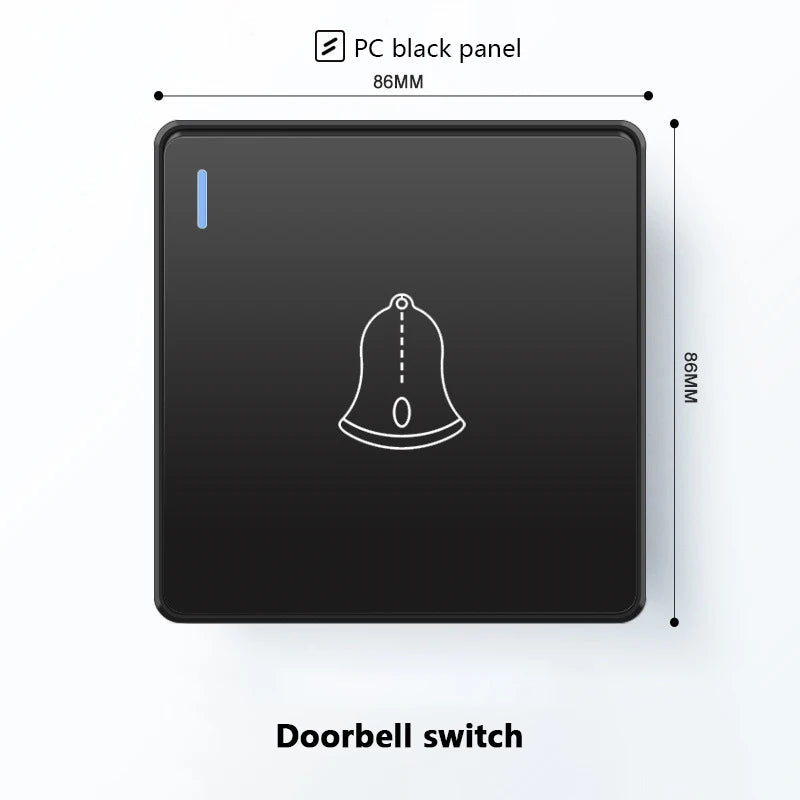 Wall Doorbell Switch Reset Push Button Wire drawing Panel,EU/UK/US/Standard Home hotel doorbell Automatic reset button switch 86