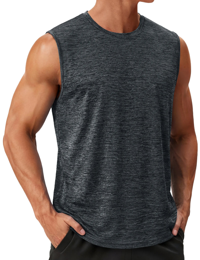 TACVASEN Mens Summer Quick Dry Tank Tops Lightweight Fitness Gym Workout Stretch T-Shirt Soft Comfort Outdoor Running Tee Vest