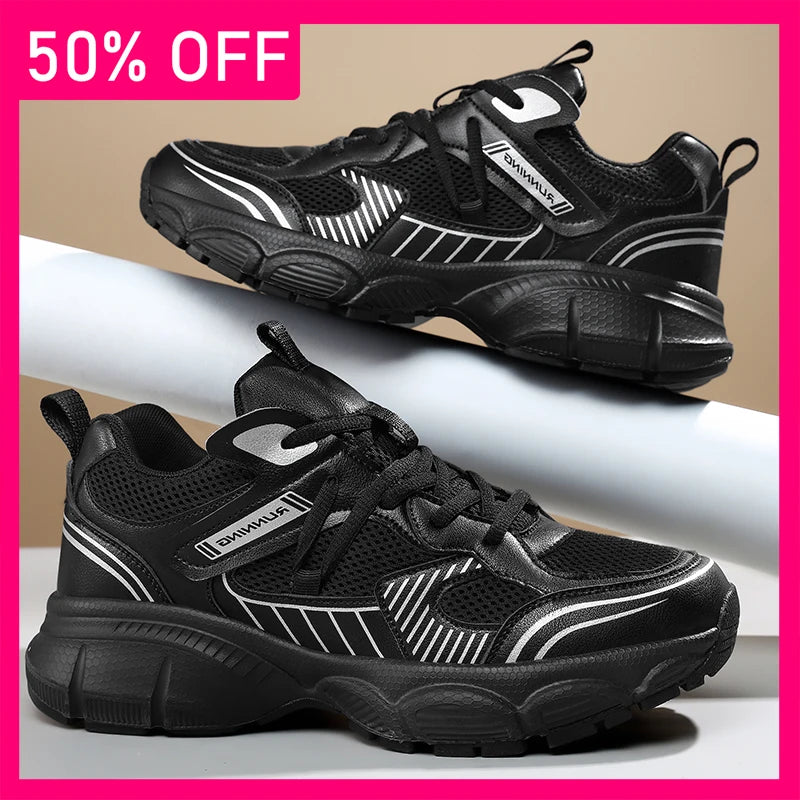 Unisex Sports Shoes Trendy Mesh Breathable Summer Running Shoes New Thick Soled Non Slip Comfortable Versatile Tennis Shoes