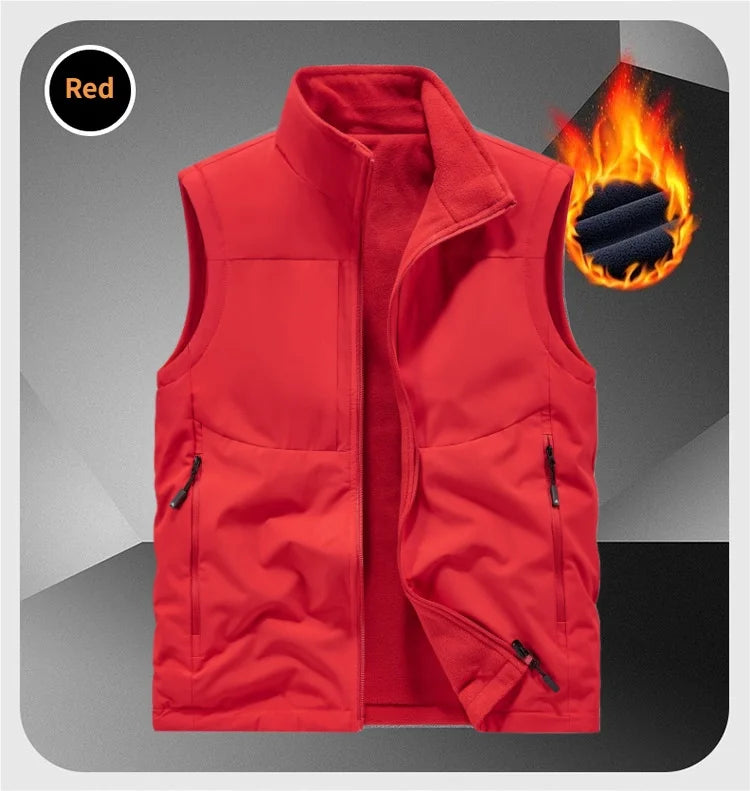 Multi-pocket outdoor suit vest coat custom logo10 Colors Casual vest winter warm sleeveless vest jacket 2025 Autumn/Winter