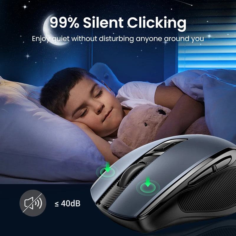 UGREEN Ergonomic Mouse 2.4G Wireless Bluetooth 5.0  4000DPI Silent Mouse  for PC MacBook Tablet Laptop Mouse