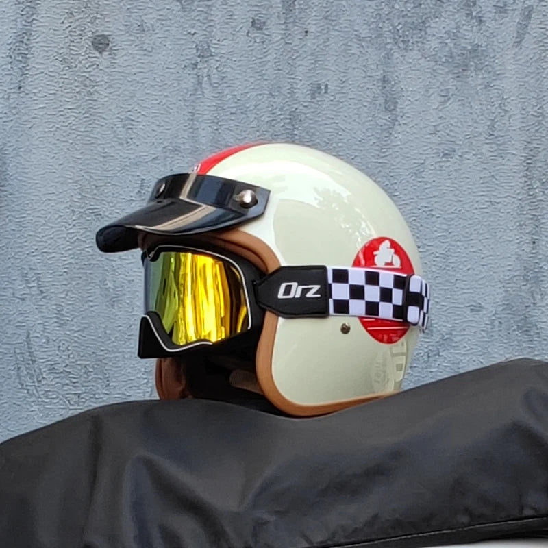 DOT Approved Retro Motorcycles Helmets 3/4 Open Face Helmet Moto Suitable For Men And Women