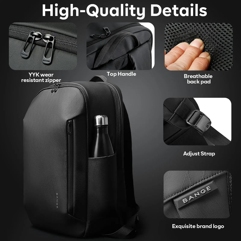 BANGE Carry On Lightweight Men's 15.6 inch Laptop Backpacks for Short Travel Business Trip Backpack Schoolbag with Side Pockets